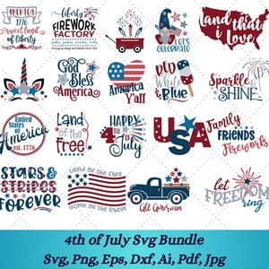4th of July SVG Bundle, July 4th Svg, Independence Day Svg, patriotic svg, Fourth of July Svg, America svg, USA Flag, Independence Day Shirt