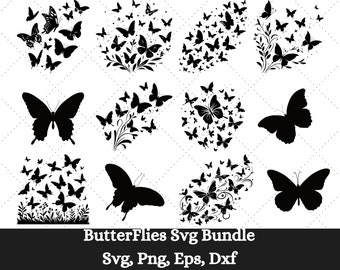 Butterfly svg, Butterfly Svg Bundle, Layered Butterfly Bundle, Flying Butterflies Svg,  Butterflies, Svg for Cricut, Butterfly Clipart