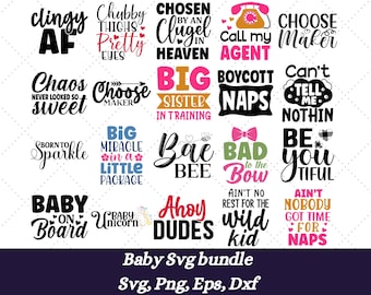 Baby SVG Bundle, Baby Shower SVG, Newborn SVG Bundle, Baby Quote Bundle, Cute Baby Saying svg, Funny Baby svg, Baby Boy Girl Svg Png