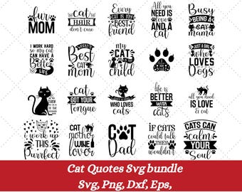 猫の名言 SVG バンドル、猫ママ SVG、面白い猫の名言、ママライフ PNG、ペット SVG、猫好き SVG、子猫 SVG、猫 SVG バンドル、SVG カット ファイル