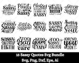 Sassy SVG-paket, Sassy citat SVG, roliga citat Svg-paket, Sassy talesätt Svg, sarkastiskt paket svg, sarkastisk klippfil, eps, Cricut-fil