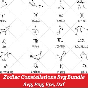 Star Zodiac Constellation svg Png, zodiac svg, horoscope svg, cricut svg cutting files, star constellation, star sign svg, zodiac sign svg,