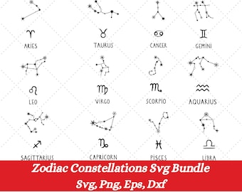 Stjärna Zodiac Constellation svg png, zodiac svg, horoskop svg, Cricut svg klippfiler, stjärnkonstellation, stjärntecken svg, stjärntecken svg,