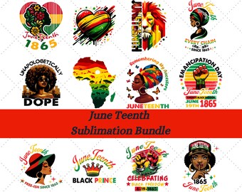 Pakiet sublimacji June Teenth, koszulki Juneteenth, projekt Juneteenth 1865, Black Girl Power png, Dzień Wolności, sublimacja Afro, czarna historia