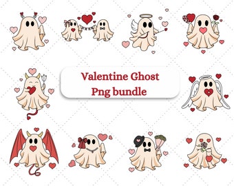 Ghost Valentine Png Bundle, Be My Boo Png, Happy Valentine&#39;s Day, Ghosts With Hearts, I Love You Png, Cute Ghost For Valentine, Couple Gifts