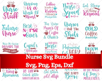 Nurse SVG Bundle, Nurse Quotes, Nurse Sayings, Nurse Clipart, Nurse Life SVG, nursing svg, Nurse shirt SVG bundle, Nurse Mom Svg, Cut File