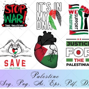 Pacchetto Svg Palestina libera, Palestina libera, Stand con la Palestina, Camicia attivista. Salvare la Palestina, fermare la guerra, bandiera del cuore della Palestina, salvare Gaza