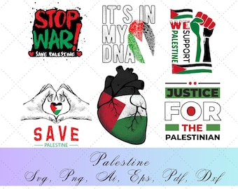 Gratis Palestina Svg-paket, Gratis Palestina, Stå med Palestina, Aktivistskjorta. Rädda Palestina, Stoppa kriget, Palestinsk hjärtflagga, Rädda Gaza