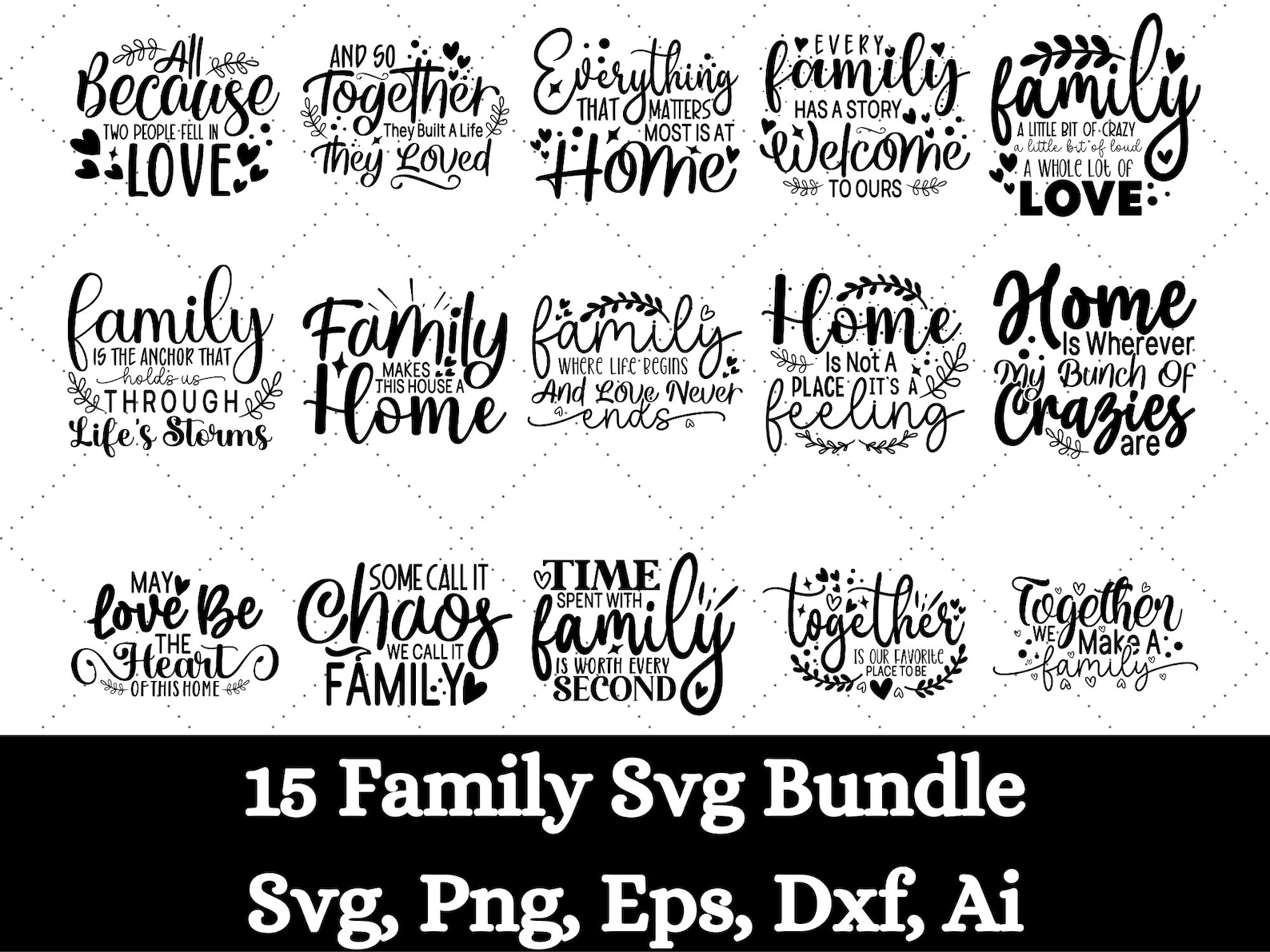 Family SVG Bundle, Family Wall Sign Svg, Home Sign Svg, Family Quotes ...