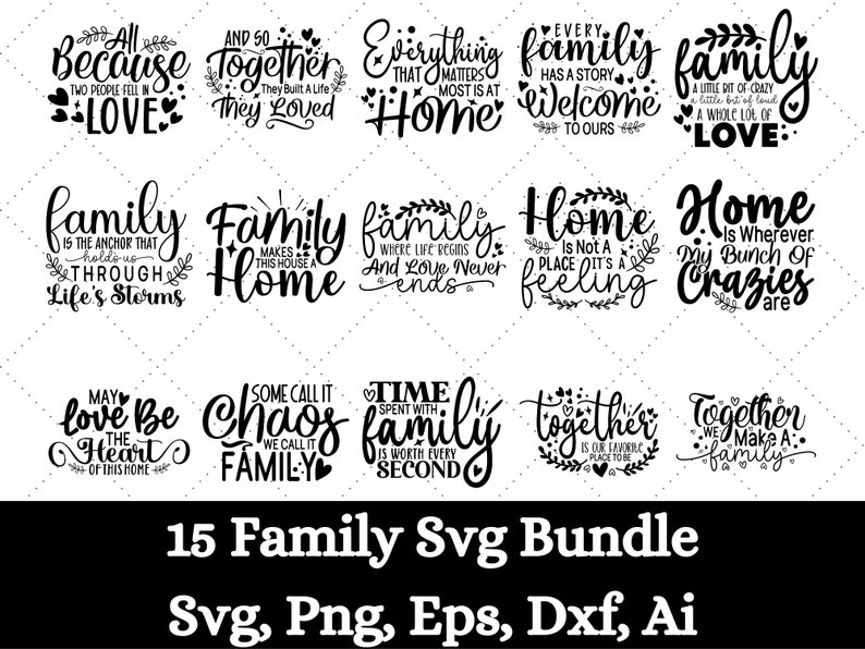 Family SVG Bundle, Family Wall Sign Svg, Home Sign Svg, Family Quotes ...