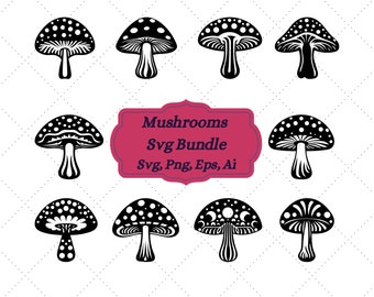 Mushroom Svg, Mushroom Svg Bundle, Mushroom Clipart, Mystical Moon Mushroom Svg, Magic Mushroom, Boho Mushroom Clipart, Mushroom Shirt Svg