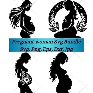 Pakiet SVG dla kobiet w ciąży, pliki SVG z brzuchem ciążowym, sylwetka w ciąży, przyszła mama SVG, prezent dla mamy, ciąża SVG, wkrótce SVG,