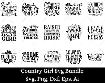 Paquete Country Girl Svg, Paquete Southern SVG, Farm Girl SVG, Vaquero SVG, Country Svg, Vaquera Svg, Country Life Svg, Country Music Bundle