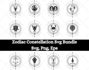 Star Zodiac Constellation svg Png, zodiac svg, horoscope svg, cricut svg cutting files, star constellation, star sign svg, zodiac sign svg,