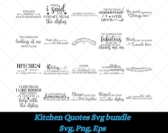 Paquete de SVG de cocina, archivo de corte de cocina, SVG de horneado, SVG de cocina, SVG de agarradera, SVG de citas de cocina, tabla de cortar láser PNG, archivo de corte Cricut