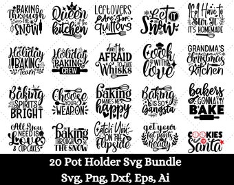 Lot de maniques SVG, svg manique, tablier Svg, gant de cuisine SVG, lot de SVG de cuisine, Svg de cuisson, citations drôles de cuisine, fichier coupe Cricut