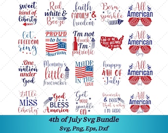 4 juli SVG-paket, 4 juli Svg, Självständighetsdagen Svg, patriotisk svg, Fjärde juli Svg, Amerika svg, USA-flagga, Självständighetsdagen-tröja