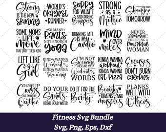 Fitness Svg Bundle, Gym Motivation Svg Bundle, Workout Bundle Svg, Cut Files, Gym Cricut, Clip art, Yoga Svg, Gym Svg, Inspirational Svg,