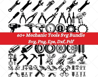 Mechanic Tools Svg Bundle, Editable Mechanic T-Shirt Designs Bundle, Garage Svg, Car Repair Svg, Piston Svg, Wrench Svg, Spark Plug Svg