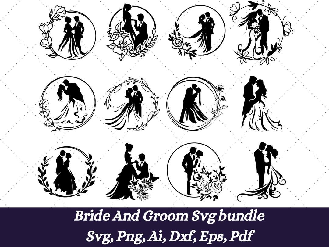 Bride and Groom Svg Bundle, Couple Svg Bundle, Mr and Mrs Svg Bundle ...