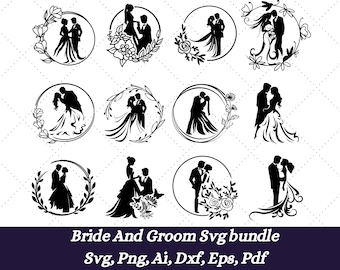 Bride and Groom Svg Bundle, Couple Svg Bundle, Mr and Mrs Svg Bundle, Marriage Svg, Wedding Svg Bundle, Wife Husband Svg, Hubby Wifey Svg