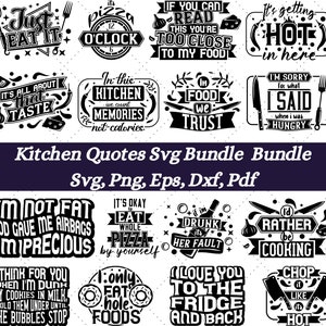 Kitchen Svg Bundle, Kitchen Cut File, Baking Svg, Cooking Svg, Potholder Svg, Kitchen Quotes Svg, Cutting Board Laser Png, Cut File Cricut