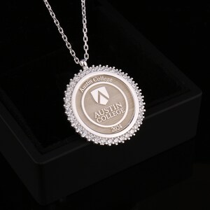 Graduation Necklace,Engraved University Symbol,Personalized 925k Sterling Silver Necklace,Personalized College Necklace,Custom College Gift