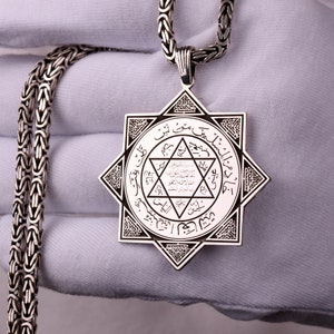 Magic Seal of Solomon, Shield of David, Constellation Necklace, Seal Necklace, Magical Necklace, Personalized Medallion, Star of David
