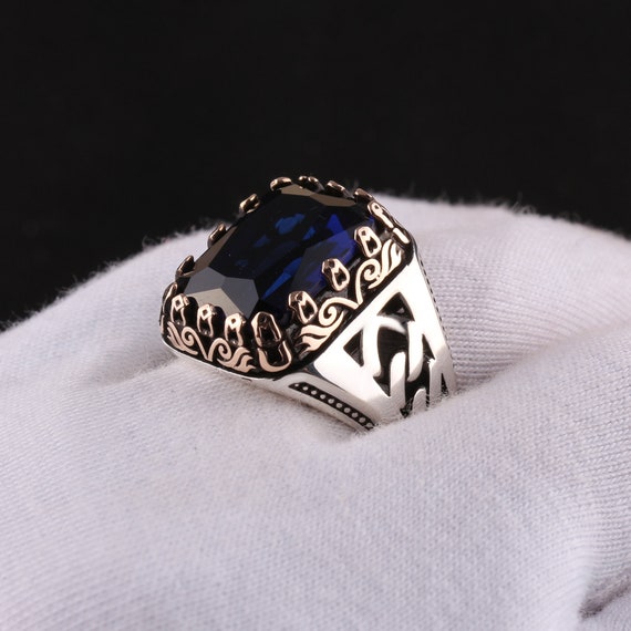 Mystic Topaz Ring, 925 Sterling Silver, Handmade Engraved Silver Ring...