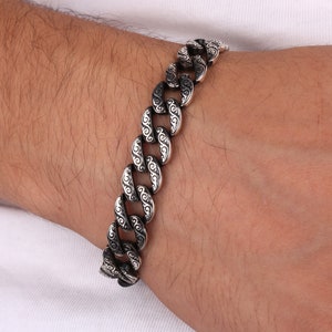 Men&#39;s bracelet,925&#39; Sterling Silver Men&#39;s Bracelet,Handmade Silver Bracelet,Ivy Pattern Bracelet,Men&#39;s Bracelet,Gift ideas for men,Best Gift