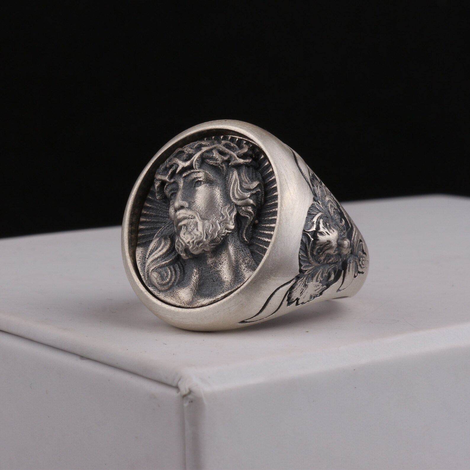 Jesus Silver Ring,christian Ring,jesus Christ Ring,religion and Prayer ...