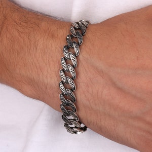 Men Bracelet Silver, Chain Bracelet, Braided Bracelet,Men Personalized Bracelet, Simple Bracelet,Personalized Gifts,Best gifts,Handmade gift