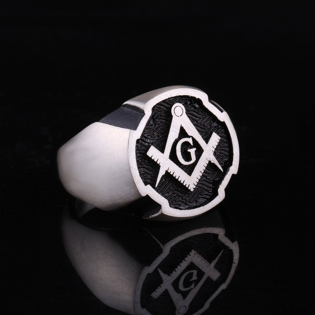 Silver Master Mason Ring, Freemason Symbol Ring, Freemason Ring, Secret