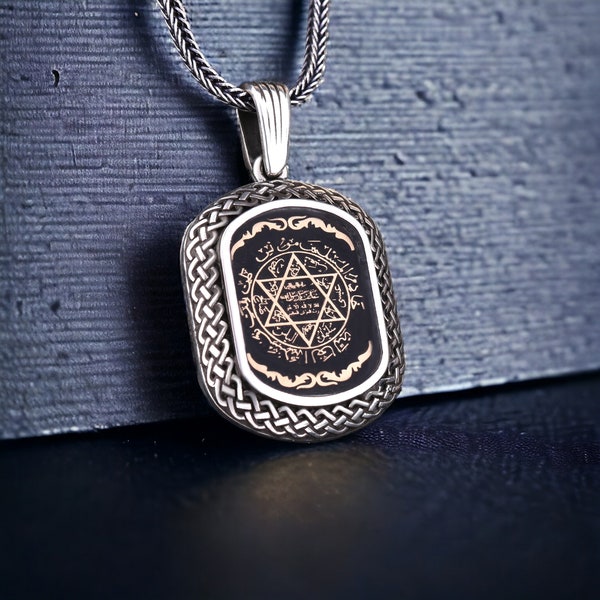 Seal of Solomon Necklace,Customizable Necklace,Solomon Seal Protection Necklace,Star of David Necklace,King Solomon's Seal jewelry,Best Gift