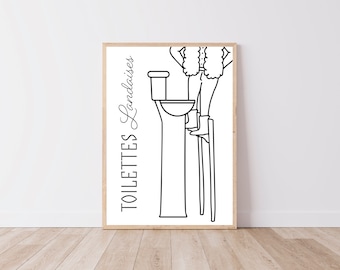 Póster humorístico para el baño - Póster Landes para el baño - Archivo digital A2/A3/A4/A5/50x70 - Decoración de pared para baños y aseos