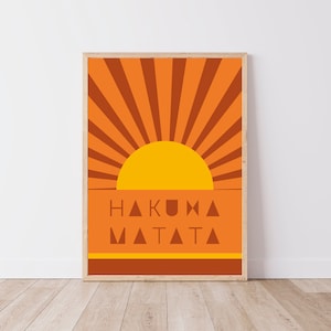 Cartel de cita de película de culto - cartel de hakuna matata - decoración infantil - archivo digital A2/A3/A4/A5/50x70 - decoración de pared