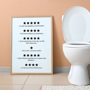 Humoristisk toalettaffisch - Fransk meddelande- och kommentarsaffisch - Digital fil A2/A3/A4/A5/50x70 - Väggdekoration för badrum och toalett bild 2