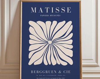 Blue Henri Matisse Print Framed Wall Art, Abstract Matisse Art, Henri Matisse Poster, Modern Art, Large Abstract Wall Art, Housewarming Gift