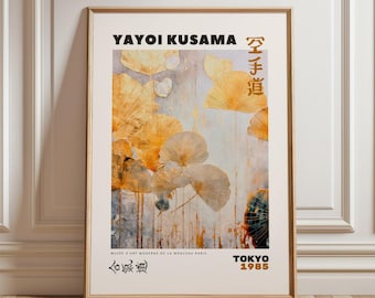 Yayoi Kusama Print Framed Wall Art Decor, Yayoi Kusama Poster, Japanese Poster Decor, Large Housewarming Gift, Japandi art, Japanese print,