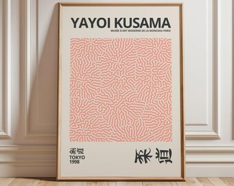 Yayoi Kusama Print Framed Wall Art Decor, Yayoi Kusama Poster, Japanese Poster Decor, Large Housewarming Gift, Japandi art, Japanese print