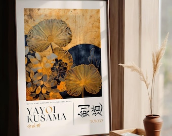 Yayoi Kusama Print Framed Wall Art Decor, Yayoi Kusama Poster, Japanese Poster Decor, Large Housewarming Gift, Japandi art, Japanese print,