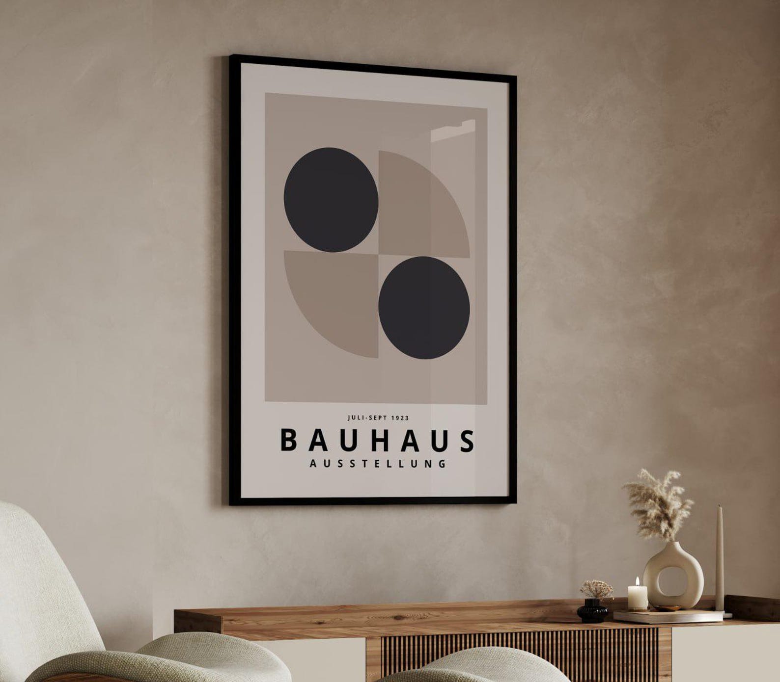 Bauhaus Poster Set of 3, Framed Wall Art, Abstract Wall Art Prints ...