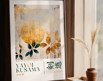Yayoi Kusama Print Framed Wall Art Decor, Yayoi Kusama Poster, Japanese Poster Decor, Large Housewarming Gift, Japandi art, Japanese print,