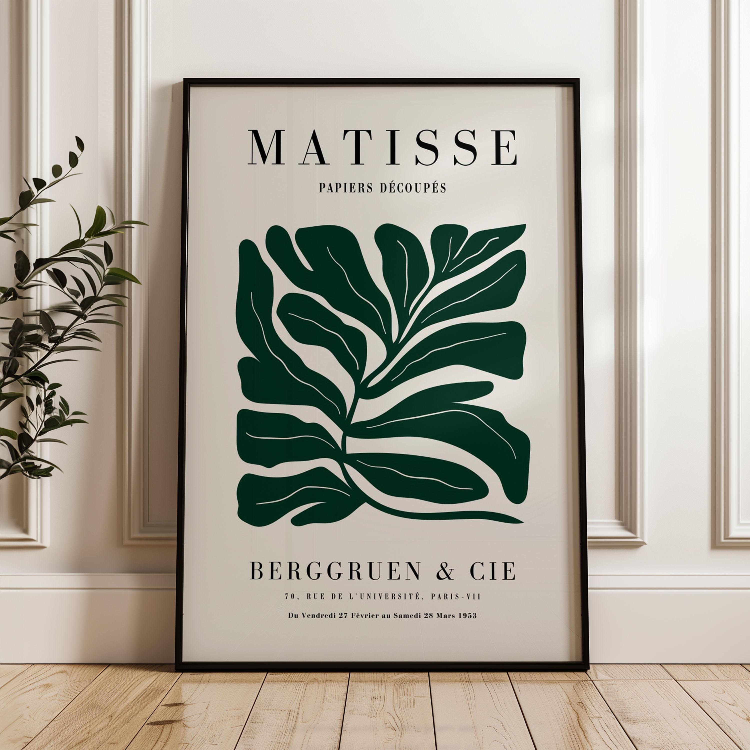 Sage Green Wall Art, Matisse Print Framed, Abstract Wall Art