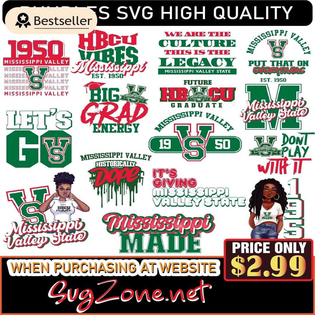 New Hbcu Collection With Mississippi Valley State University Etsy