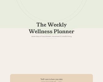 Weekly Wellness Planner Printable PDF — 7-Day Meal & Movement Planner — Self Care Weekly Schedule — Digital Download