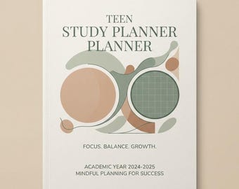 Teen Study Planner, Printable PDF, Digital Download