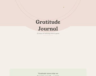 Gratitude Journal Printable PDF — 30 Day Gratitude Practice — Daily Mindfulness Prompts — Thankful Journal — Digital Download