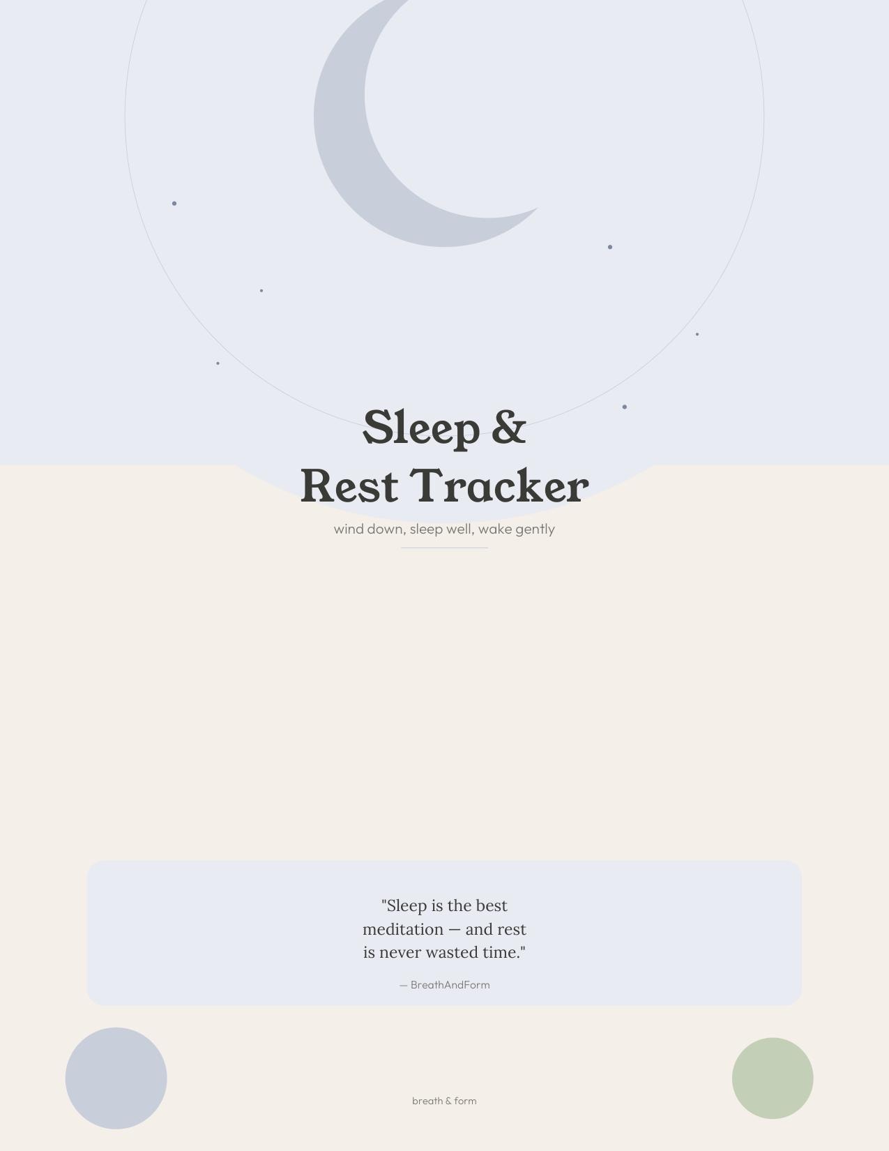 Sleep and Rest Tracker