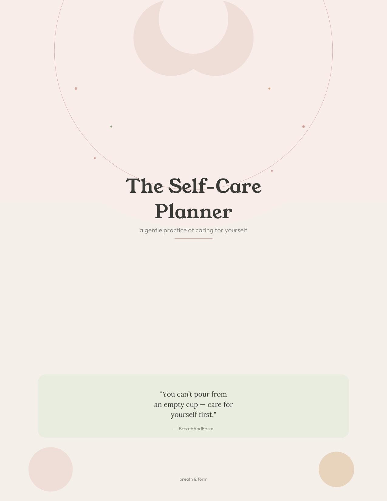 Self-Care Planner